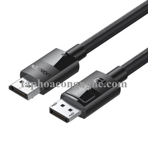 Ugreen 80393 3m 8K 1.4 màu đen cáp dp ra displayport hợp kim bọc lưới chống nhiễu DP114 30080393